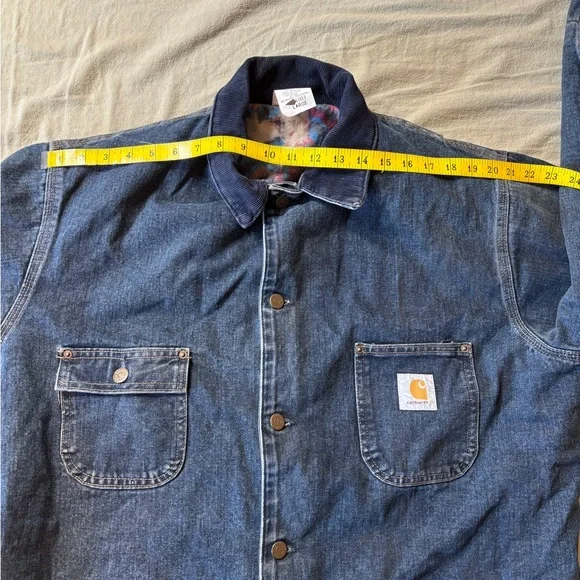 Carhartt “Southwest Look” Washed Denim Blanket-Lined Chore Coat (CB1003) - Picture 16 of 16